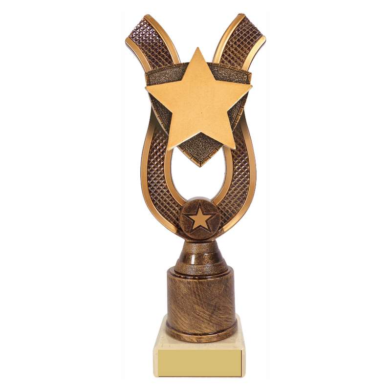 Antique Gold Ribbon Award with Resin Star Trim – Ant Gold