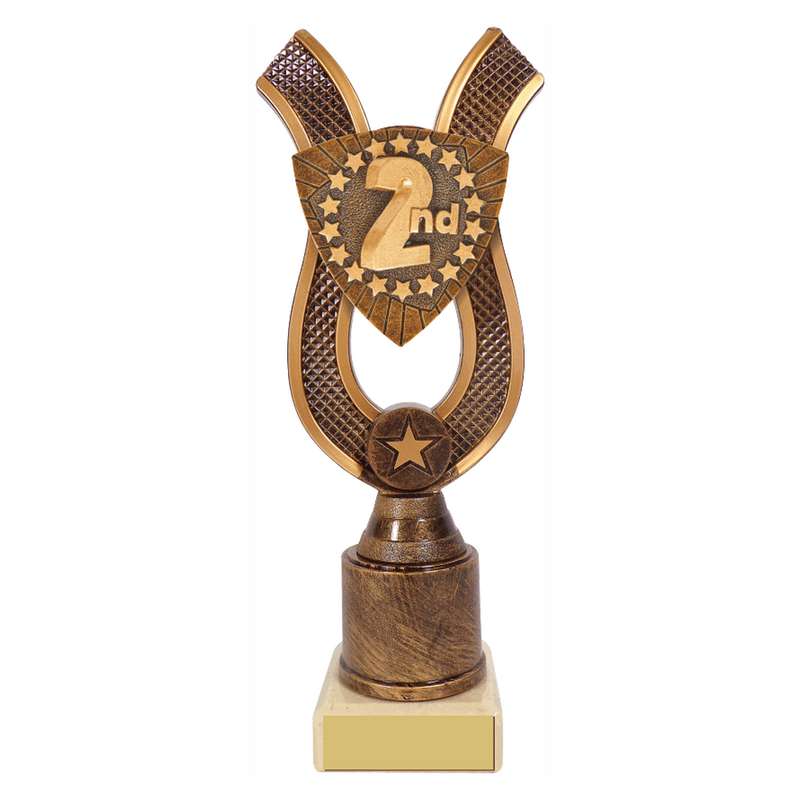 Antique Gold Ribbon Award with Resin 2nd Trim – Ant Gold