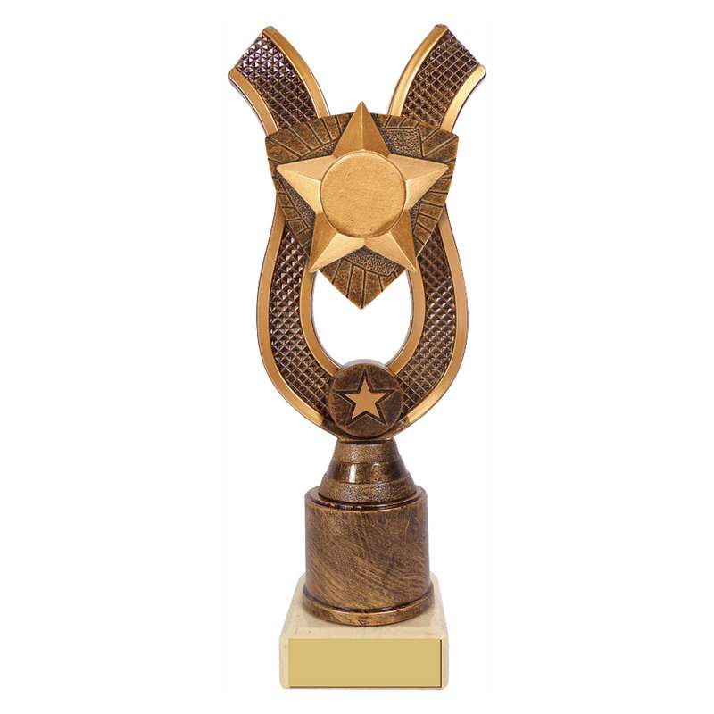 Antique Gold Ribbon Award with Resin Star Adapter Trim – Ant Gold