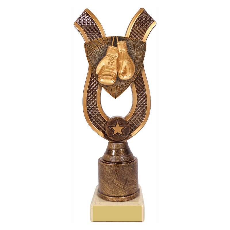 Antique Gold Ribbon Award with Resin Boxing Trim – Ant Gold
