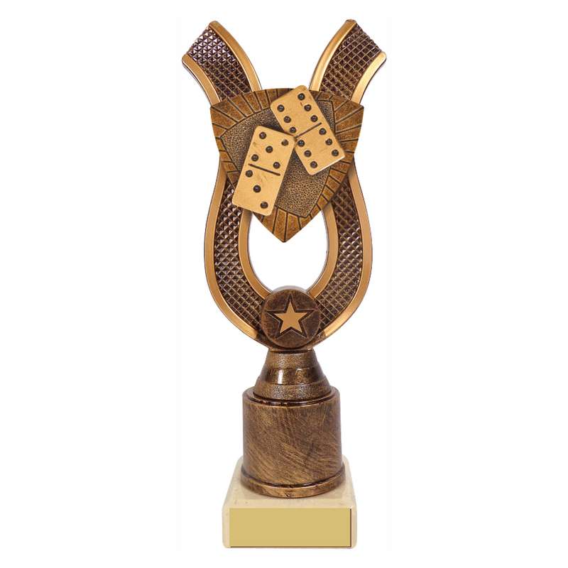 Antique Gold Ribbon Award with Resin Dominoes Trim – Ant Gold