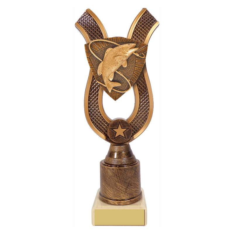 Antique Gold Ribbon Award with Resin Fishing Trim – Ant Gold