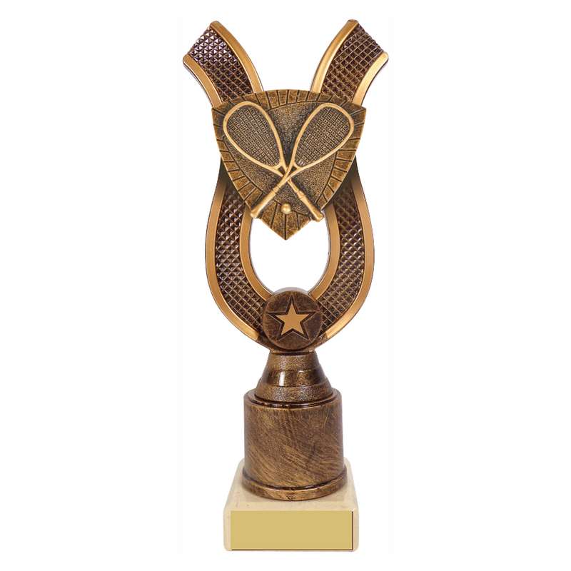 Antique Gold Ribbon Award with Resin Squash Trim – Ant Gold