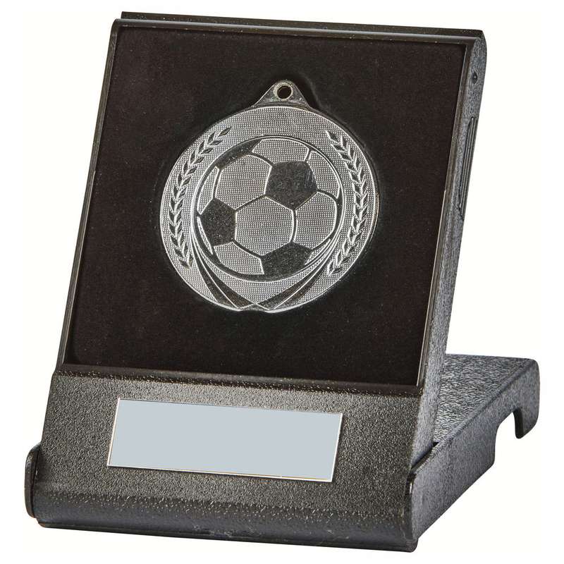 50mm Football Medal in Case – Gold