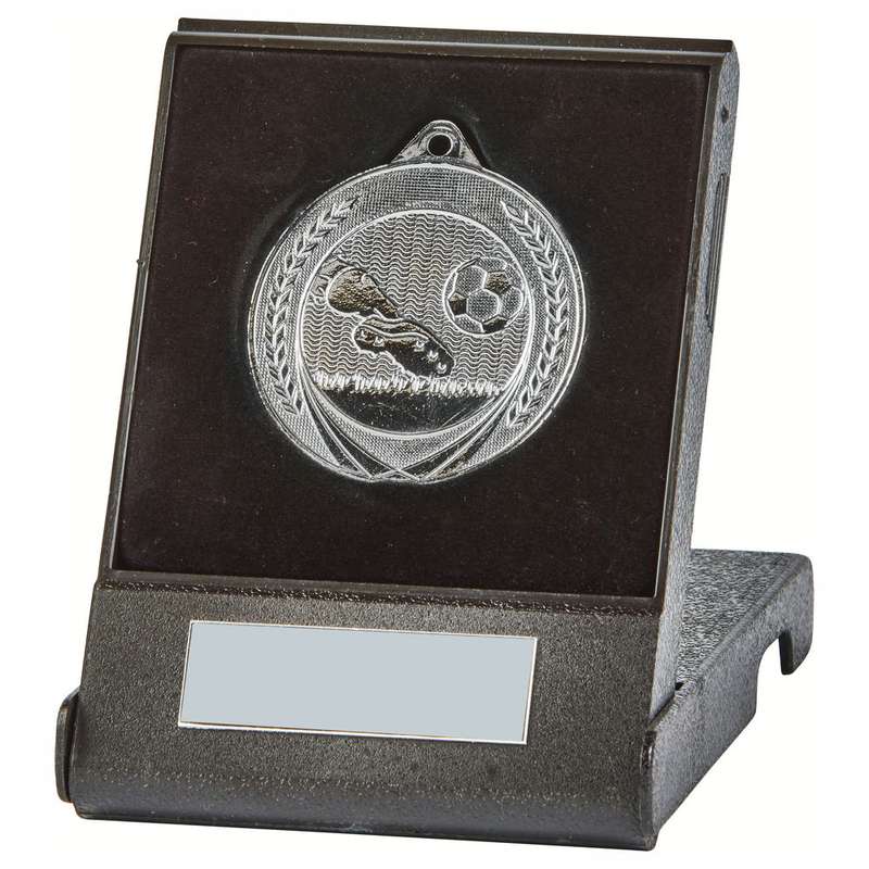 50mm Football Medal in Case – Gold