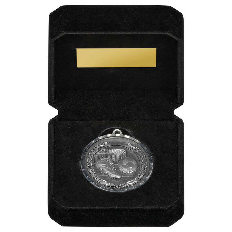 50mm Milled Edge Football Medal in Case – Gold