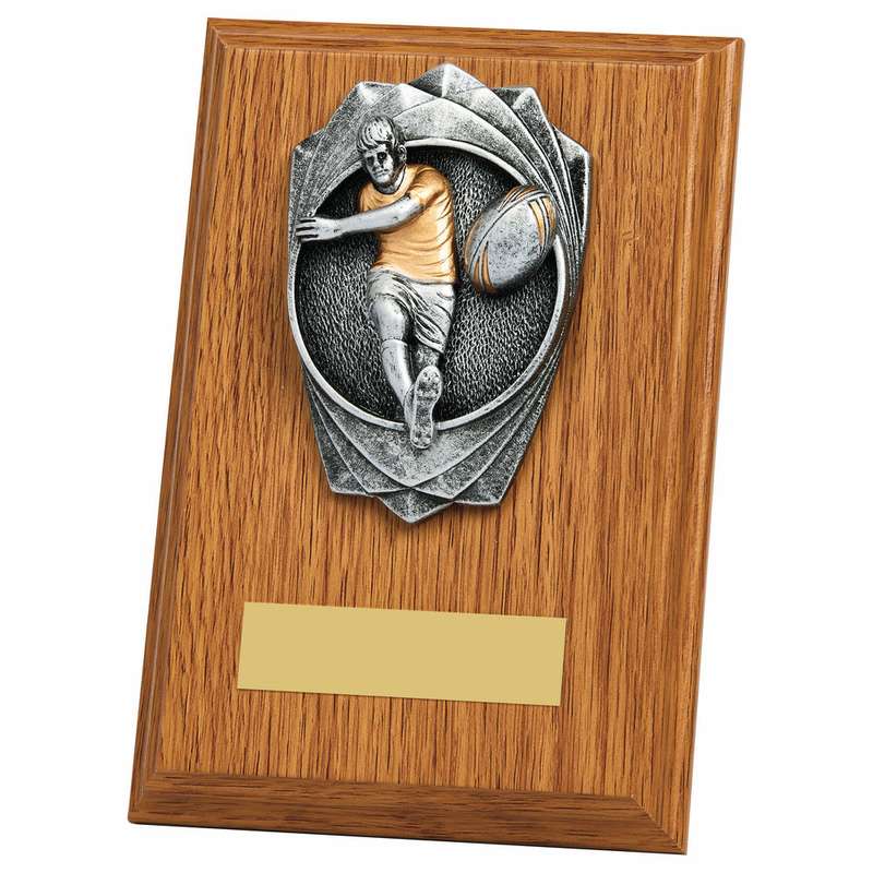 “Rose” Light Oak Rugby Plaque (Male) – Light Oak