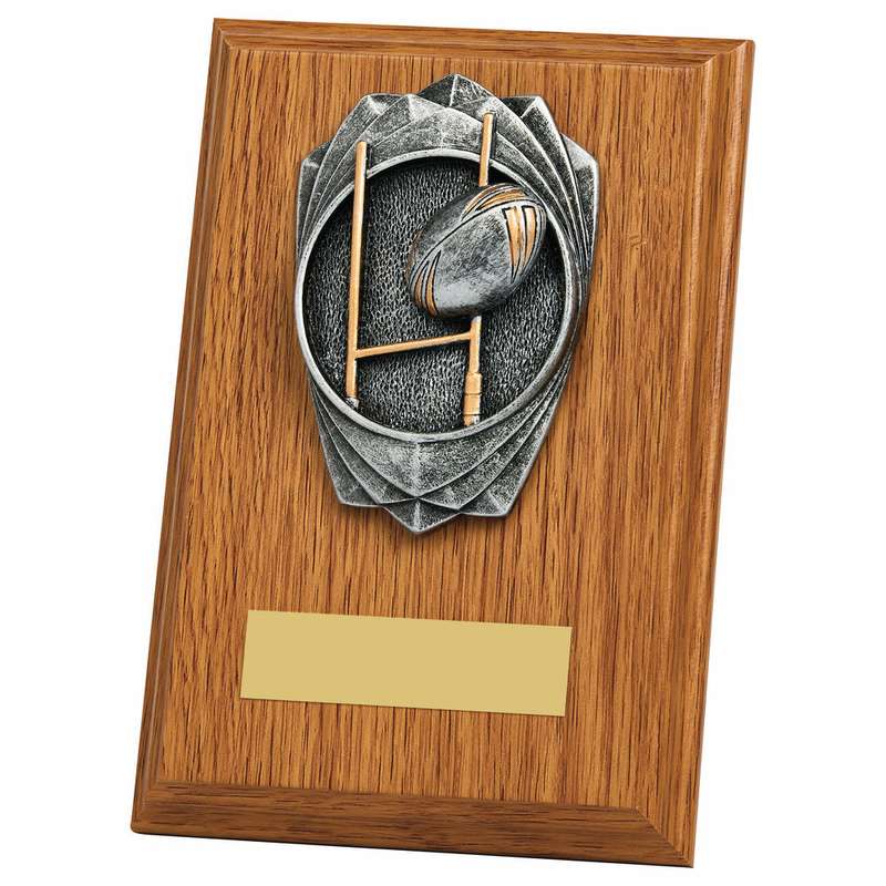 “Rose” Light Oak Rugby Plaque (Posts) – Light Oak