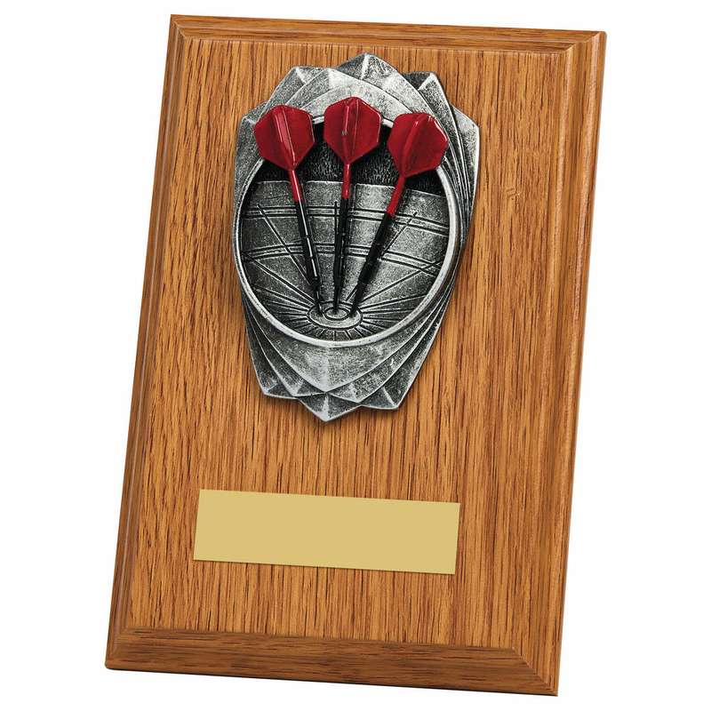 “Rose” Light Oak Tri Darts Plaque – Light Oak