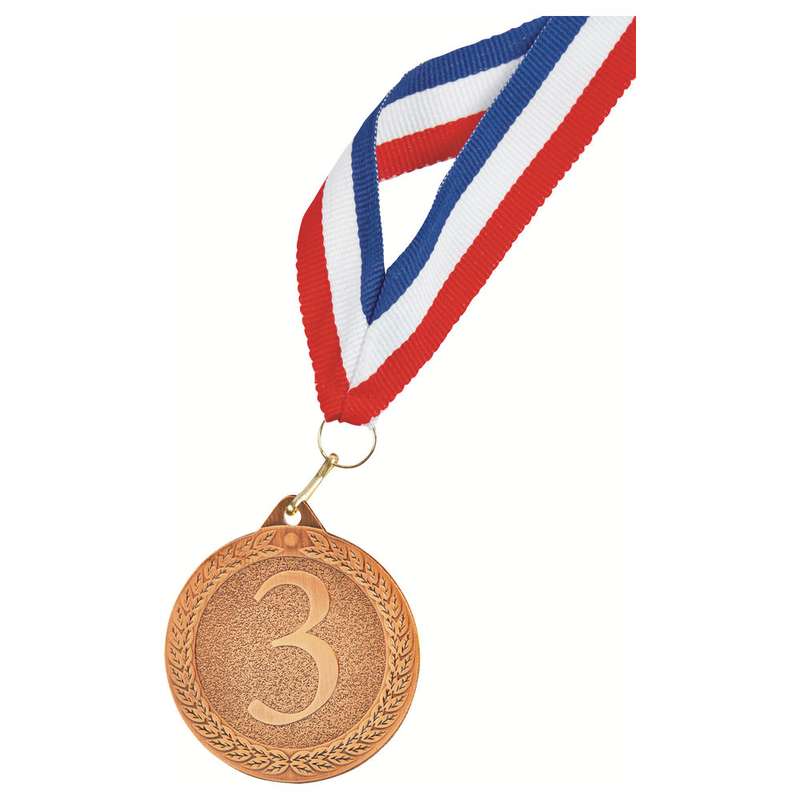 50mm 1st 2nd 3rd Medal + R/W/B Ribbon – Gold
