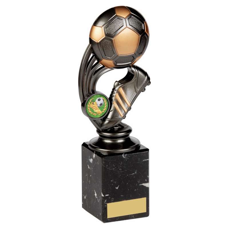 Gunmetal Football Boot Ball on Marble – Ant Silver