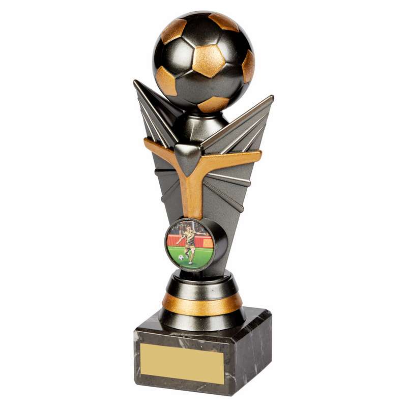 Gunmetal Football Tower on Marble – Ant Silver