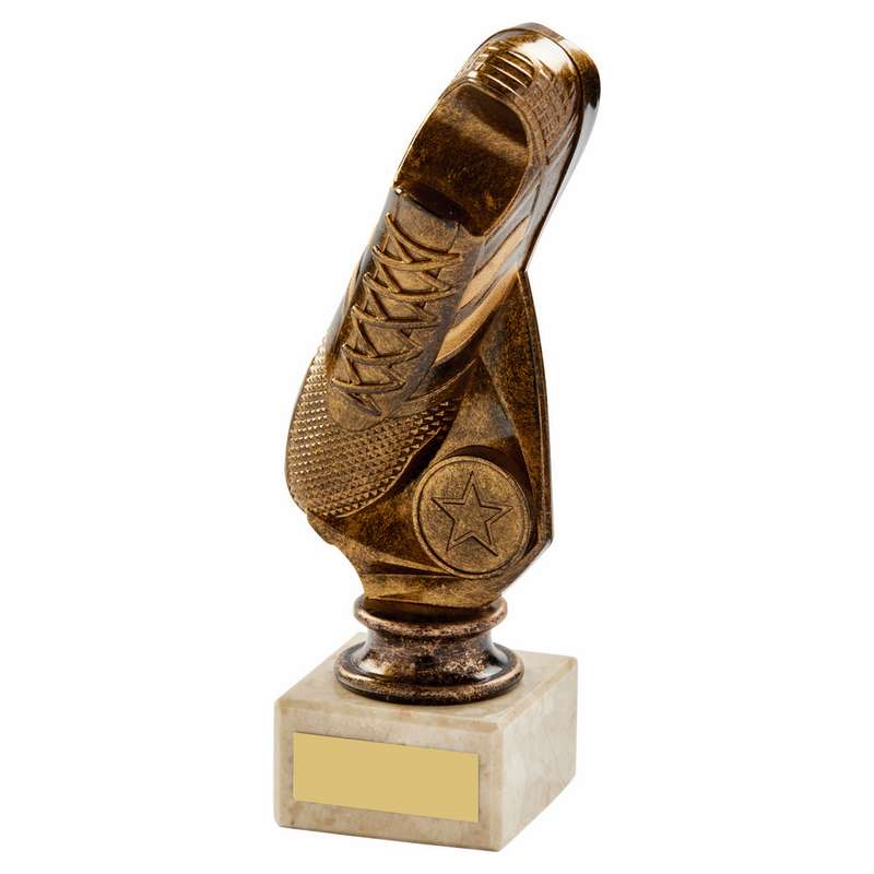 Antique Gold Football “Vertical” Boot on Marble – Ant Gold