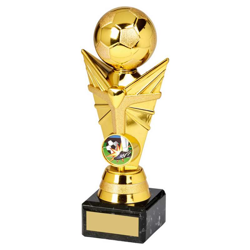 Shiny Gold Football Tower on Marble – Gold