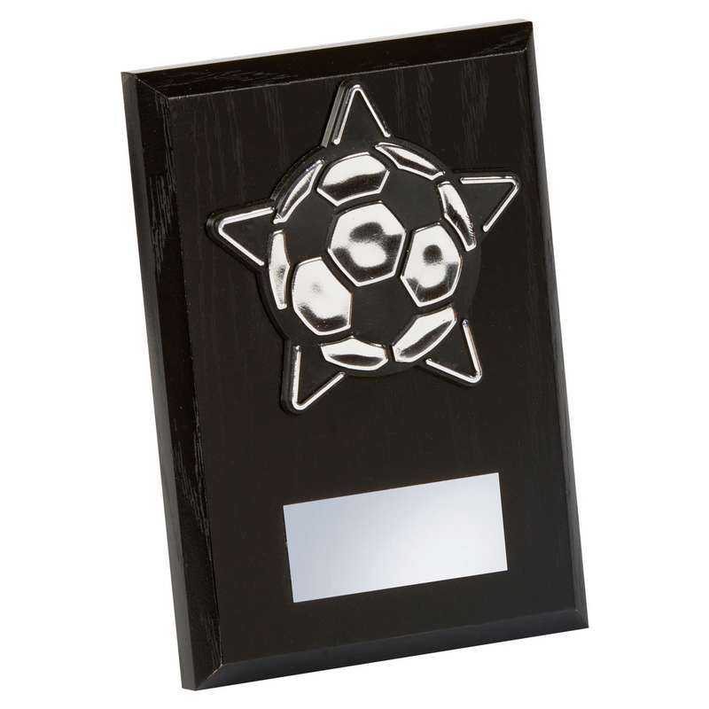 Silver/Black Football Trim, Black Wood Award – Black
