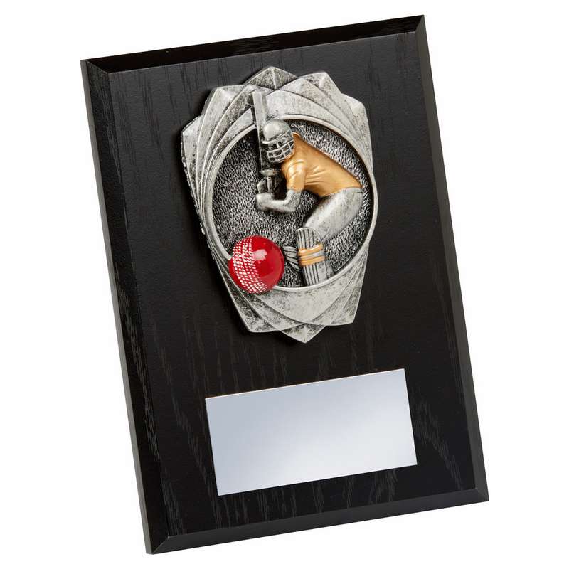 Antique Silver Cricket Batsman, Black Wood Award – Black