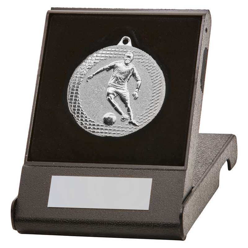 Gold Male Football Medal in Case – Gold