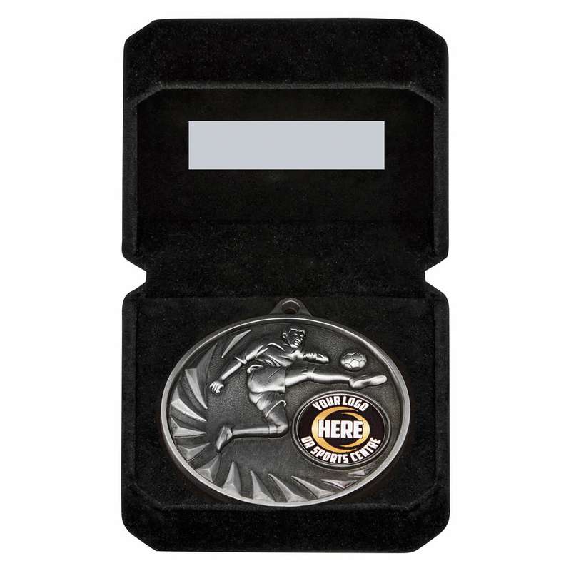 Gold Male Football Medal in Case – Gold