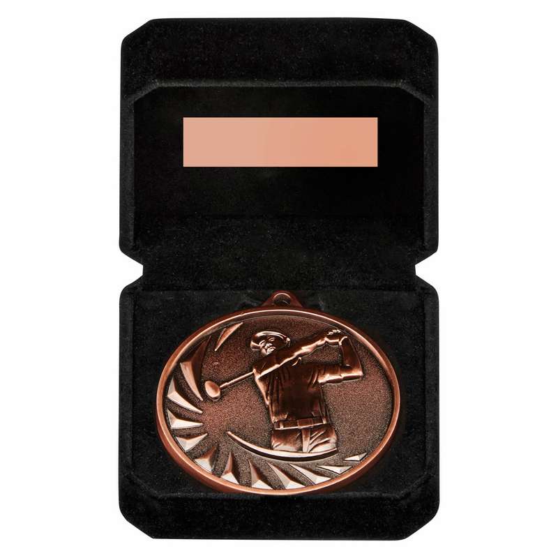 Gold 70mm Male Golf Medal in Luxury Case – Gold