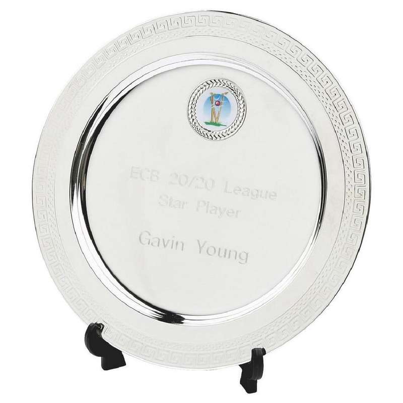 Silver Plate Salver Award with Stand – Silver
