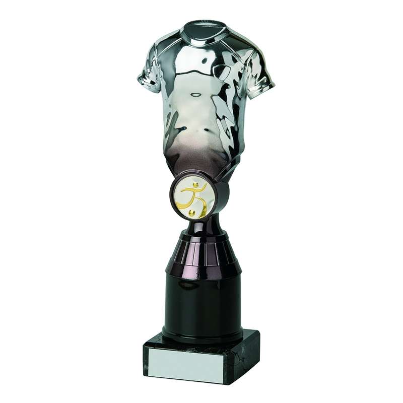 Silver/Black Football Shirt Trophy – Silver/Black