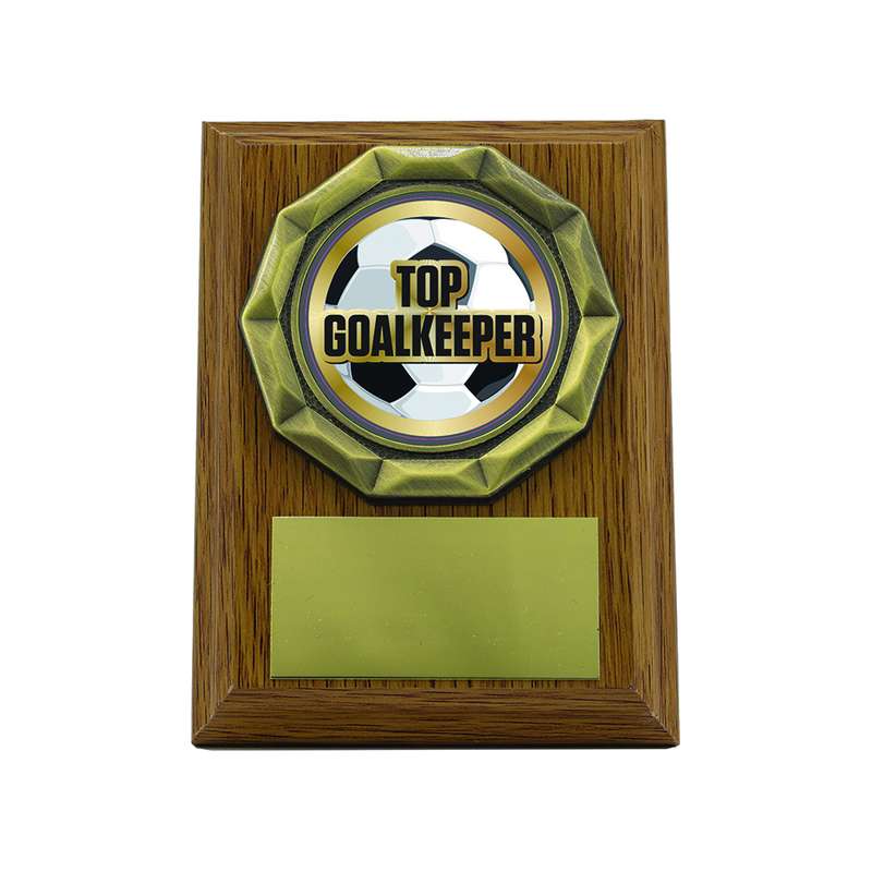 Light Oak Plaque with Top Goalkeeper Trim – Light Oak