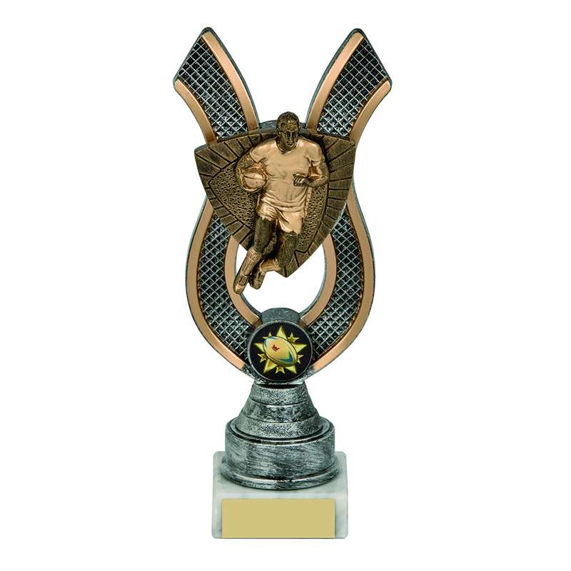 Gold/Silver Rugby Ribbon Trophy (Male) – Ant Silver
