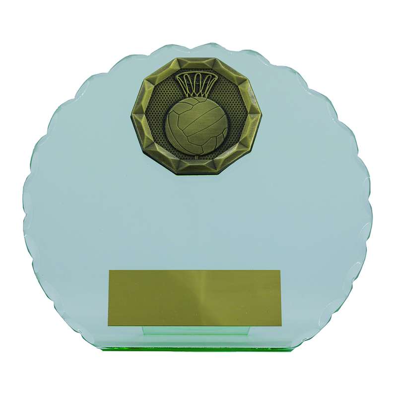 Netball Jade Glass Circle Stand – Clear