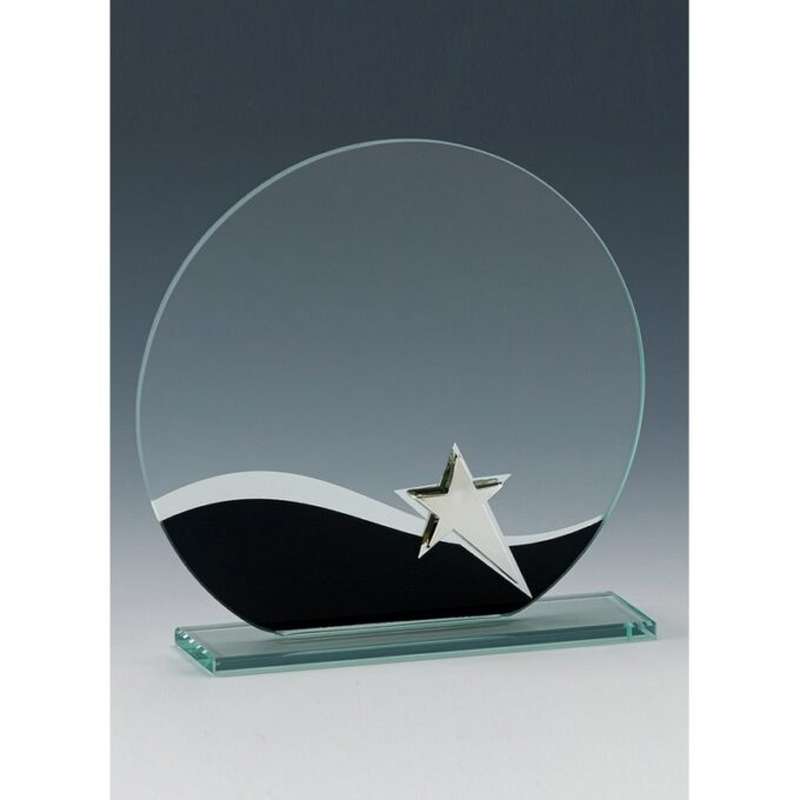 CLEAR BLACK GLASS AWARD WITH STAR
