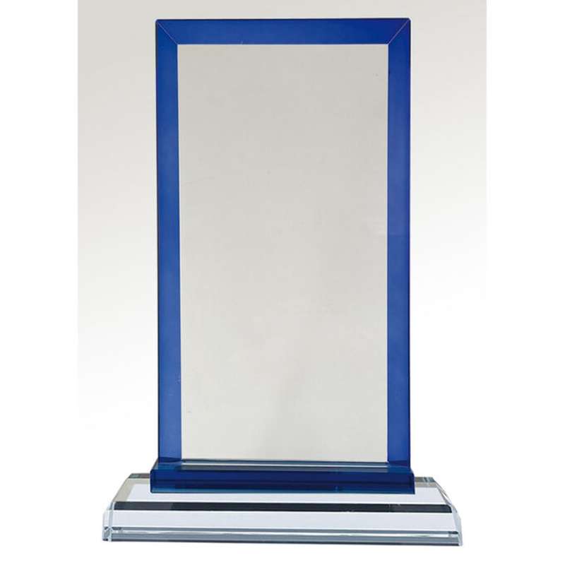 RECTANGULAR CRYSTAL WITH BLUE EDGE