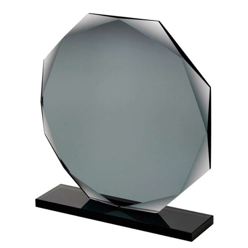 OCTAGONAL SMOKED GLASS TROPHY