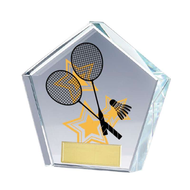 PENTAGON GLASS COLOUR TROPHY