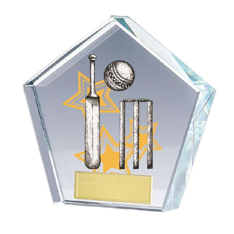 PENTAGON GLASS COLOUR TROPHY