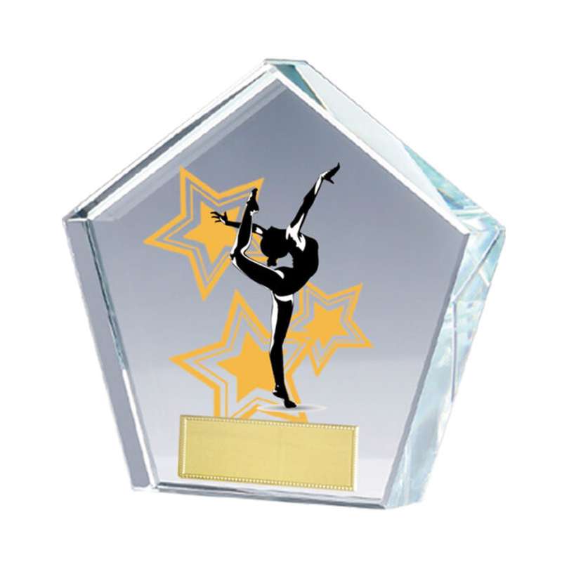 PENTAGON GLASS COLOUR TROPHY