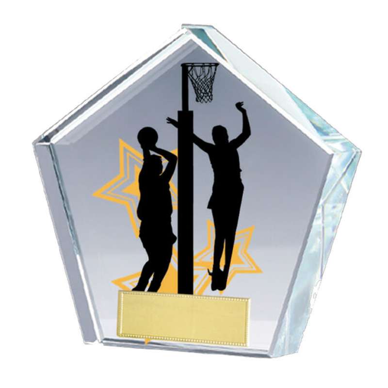 PENTAGON GLASS COLOUR TROPHY
