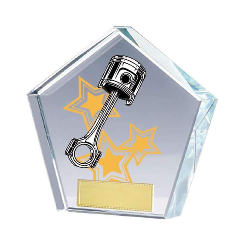 PENTAGON GLASS COLOUR TROPHY