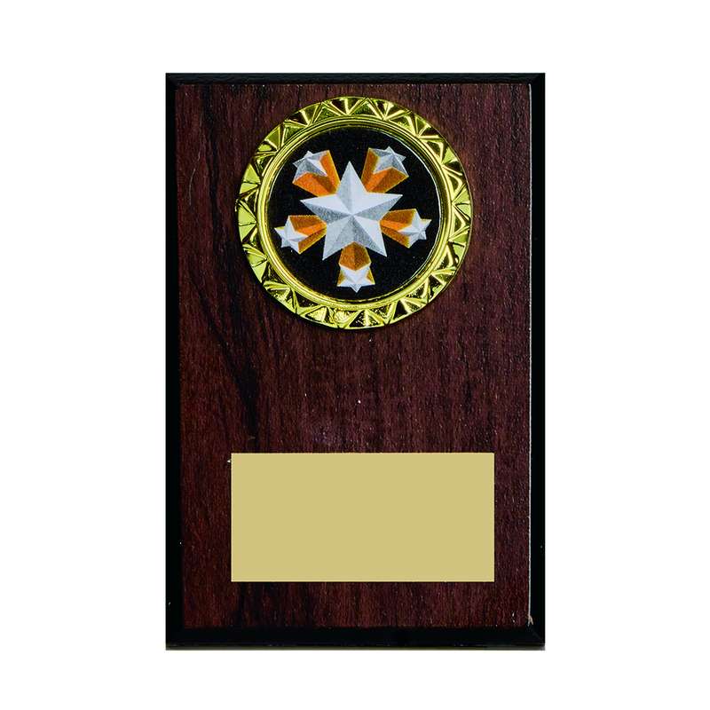 Mini Foiled Wood Plaque – Dark Wood