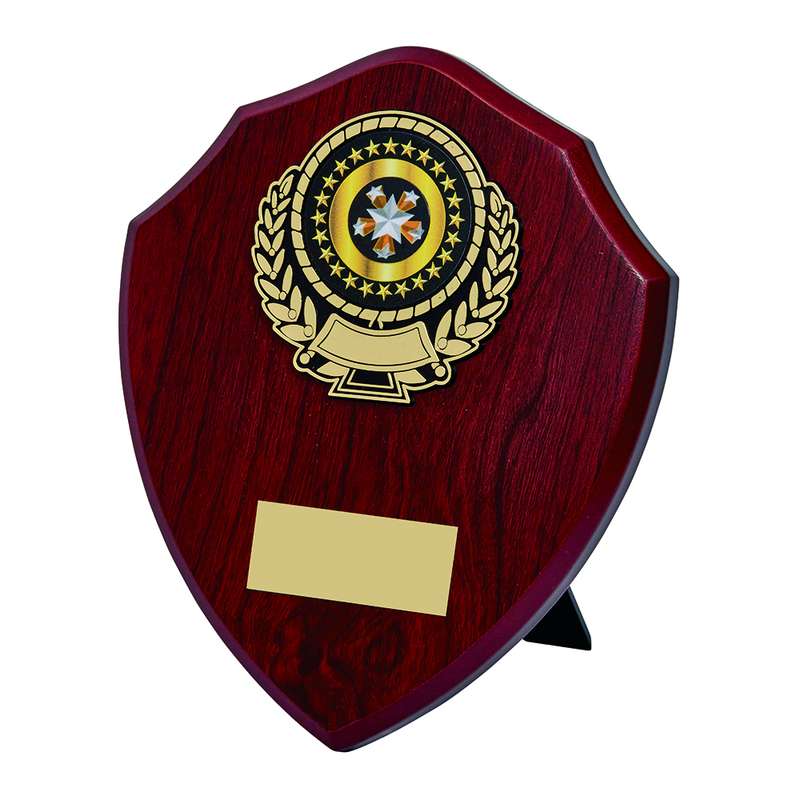 Wood Effect Shield – Dark Wood