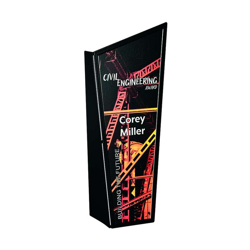 Metal Stand “BLADE” with Silver Front – Silver/Black