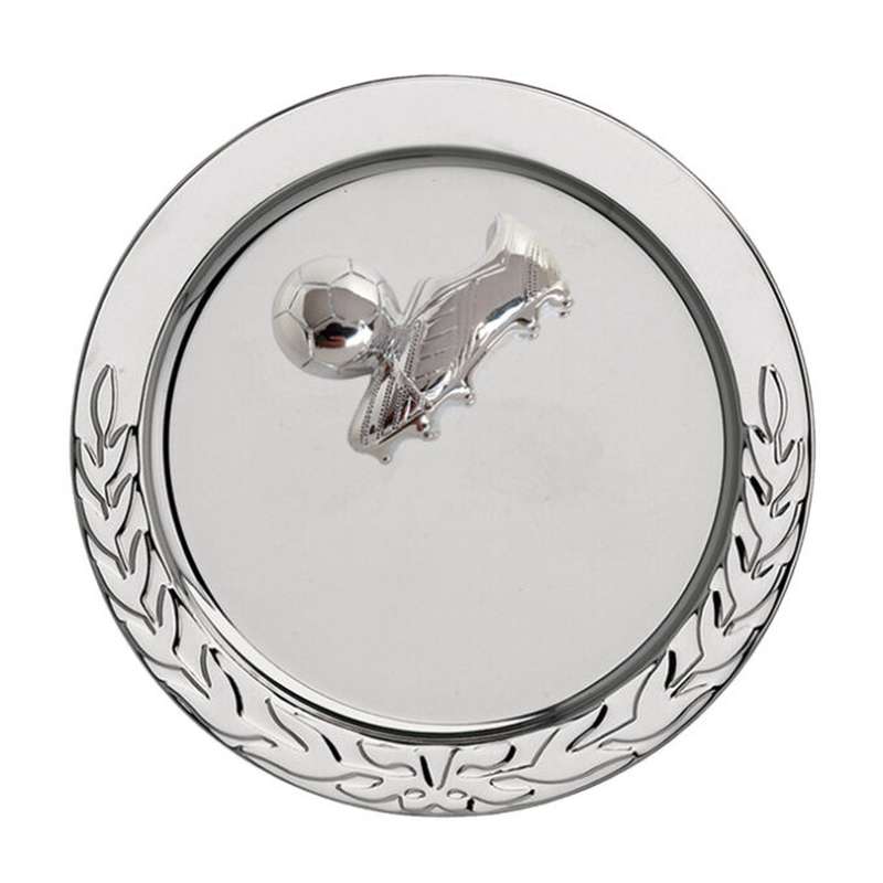 SILVER LAUREL SALVER WITH FOOTBALL ATTACHMENT