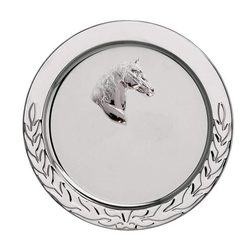 SILVER LAUREL SALVER WITH HORSE ATTACHMENT
