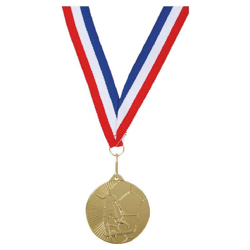 45mm Male Gold Football Medal with Ribbon – Gold