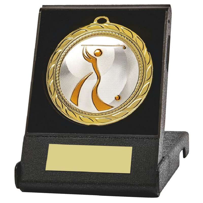 70mm Golf Medal in Case (Gold) – Gold