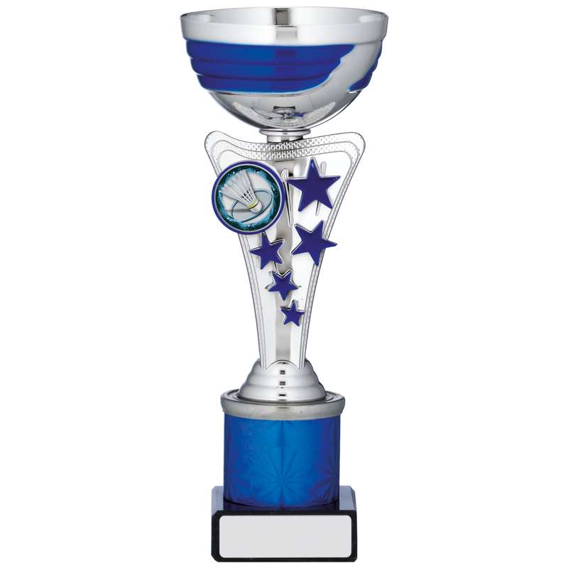 SILVER AND BLUE CUP TROPHY