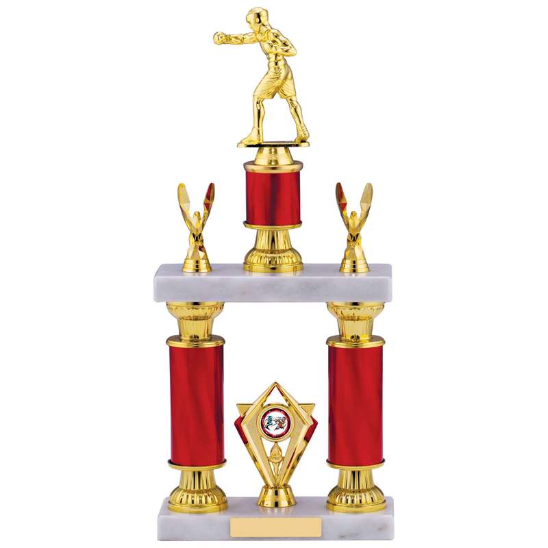 RED TUBING HOLDER BOXING TROPHY