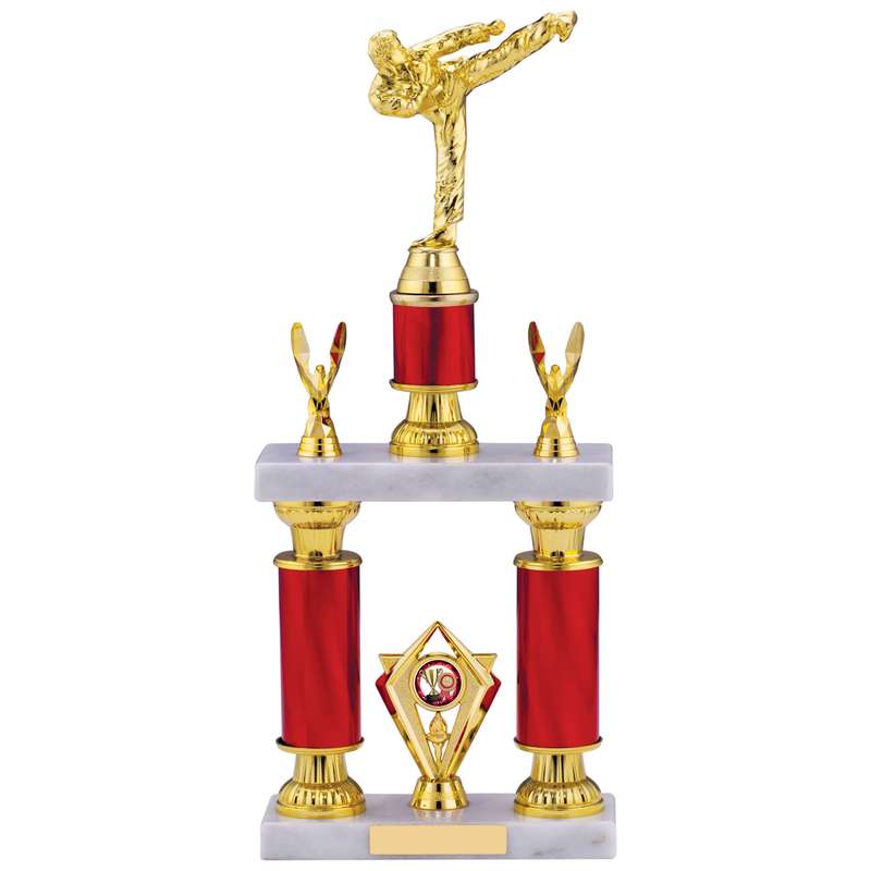RED TUBING HOLDER KARATE TROPHY