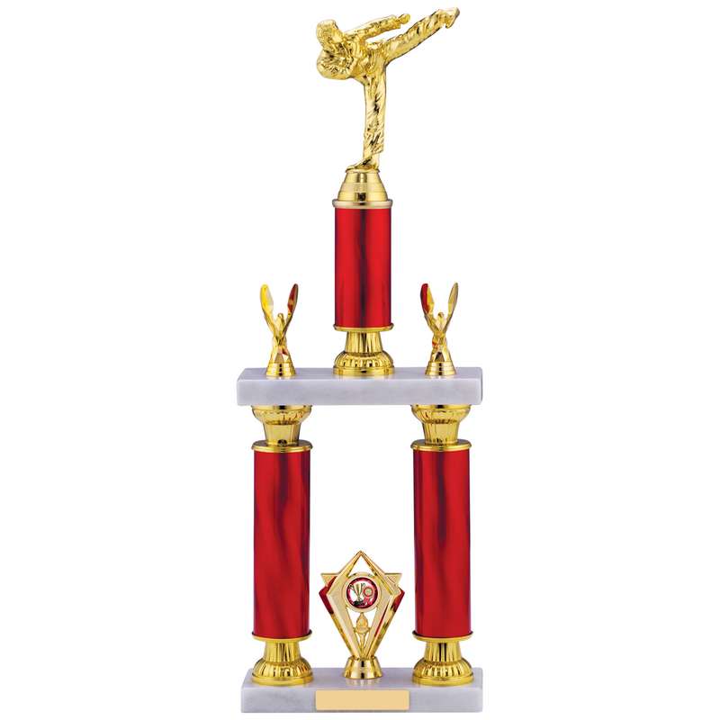 RED TUBING HOLDER KARATE TROPHY