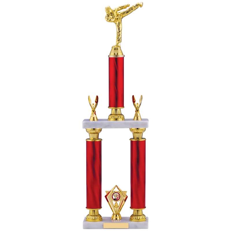 RED TUBING HOLDER KARATE TROPHY