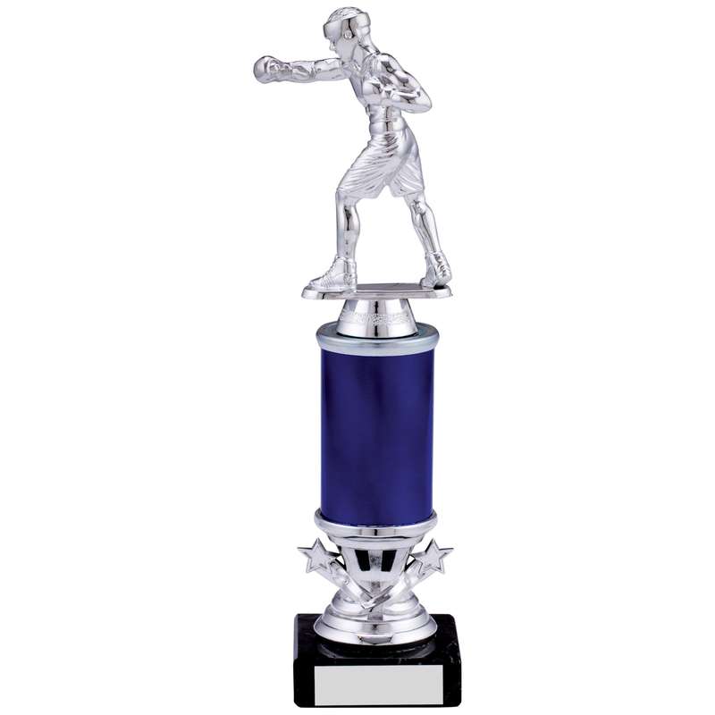 SILVER BLUE BOXING TROPHY