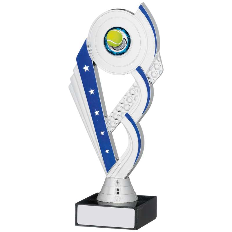 SILVER AND BLUE TROPHY